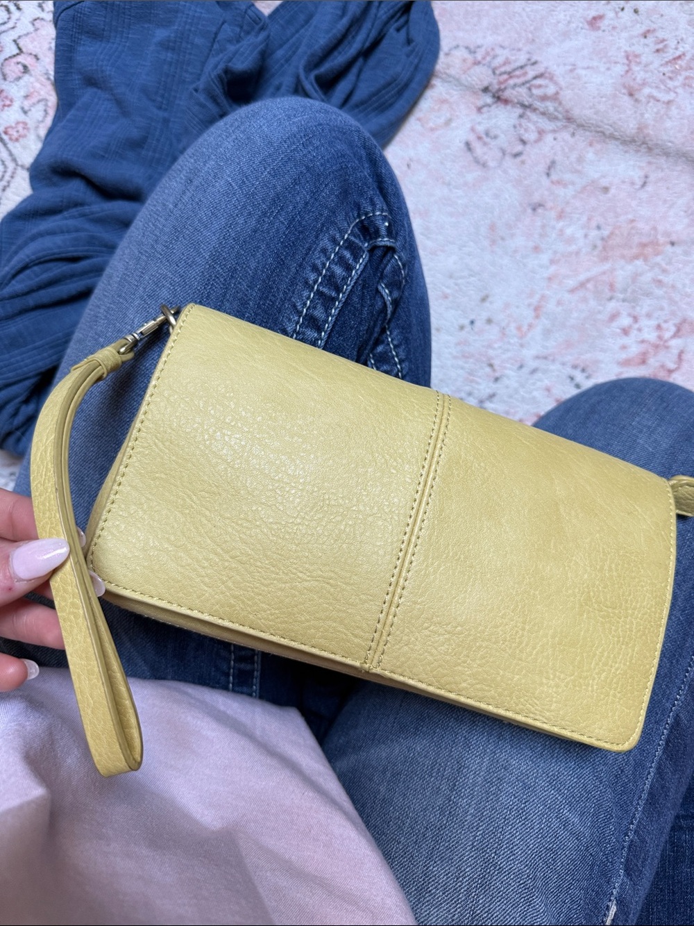 Joy Susan Lemon Yellow Wristlet Clutch